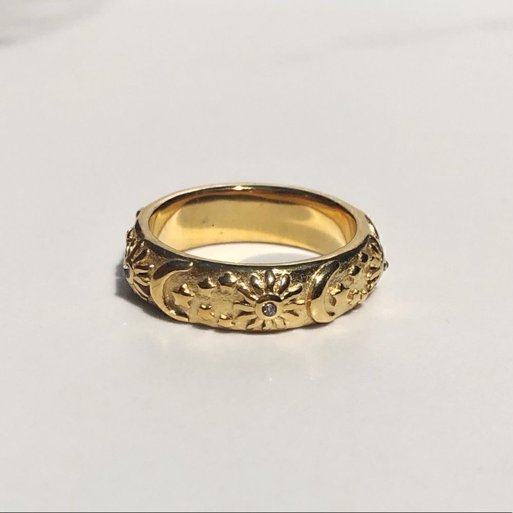 New! “Shaela” Sun & Moon Gold Ring